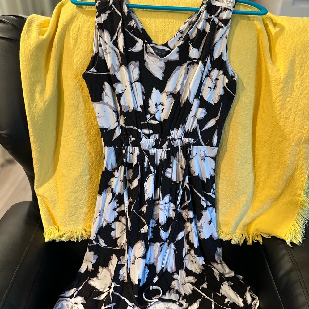 Paraphrase Black and White Patterned Dress
